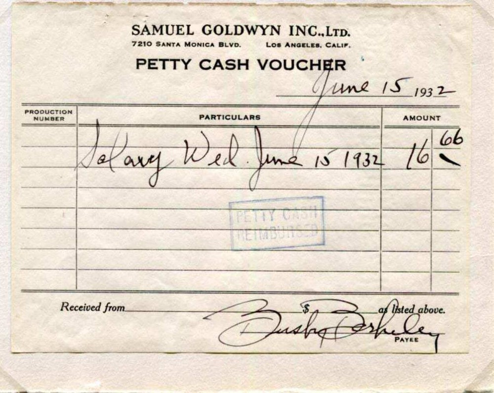 Busby Berkeley Autograph