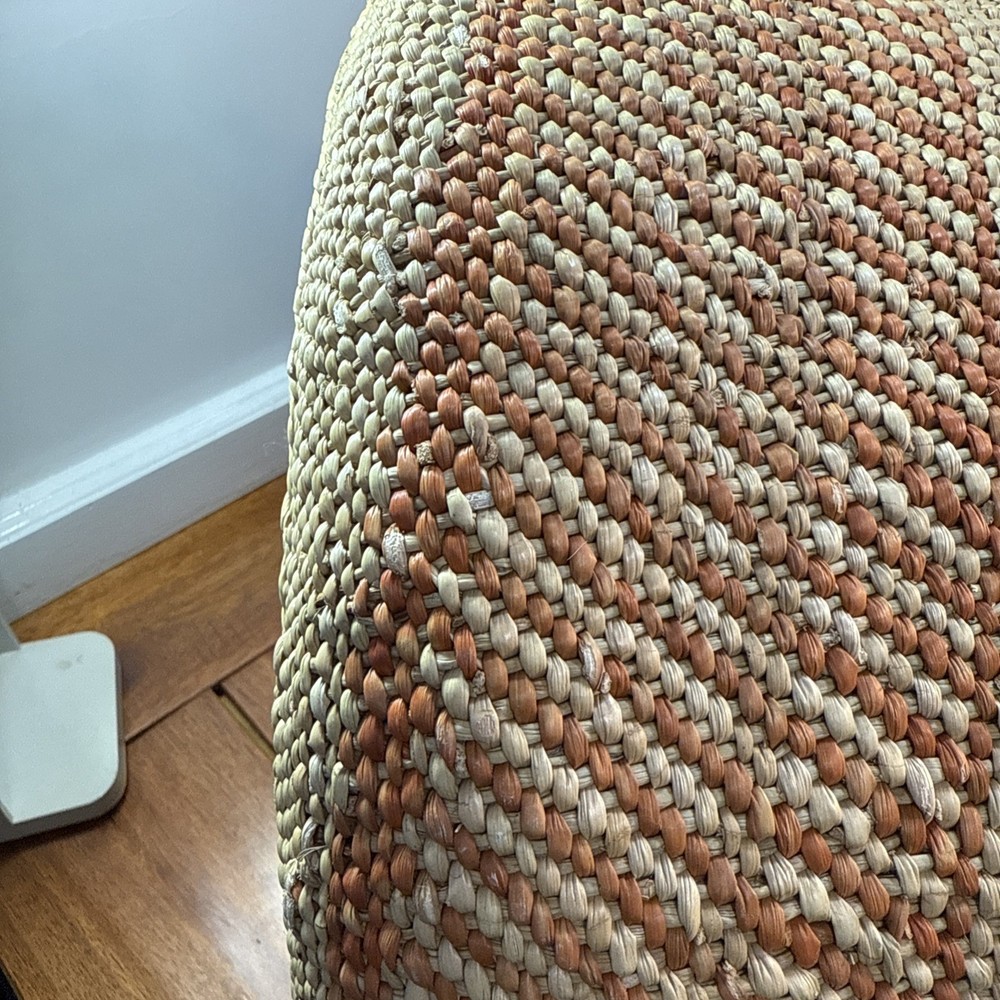 Patterned Woven Basket 12" Organic, Rustic Organizing -Auburn Stripe Iringa