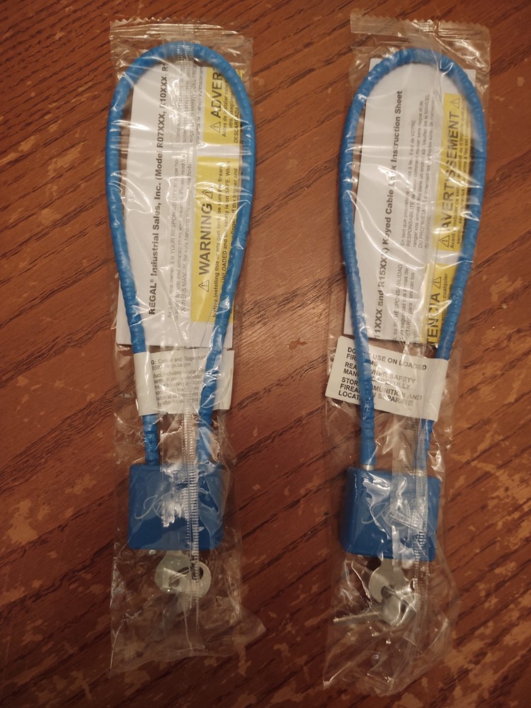 Firearm Cable Locks (2) New