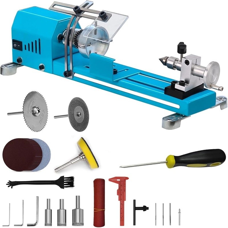 Mini Woodworking Lathe Easy DIY Beginners High Torque 96W Multi-Purpose Tools US