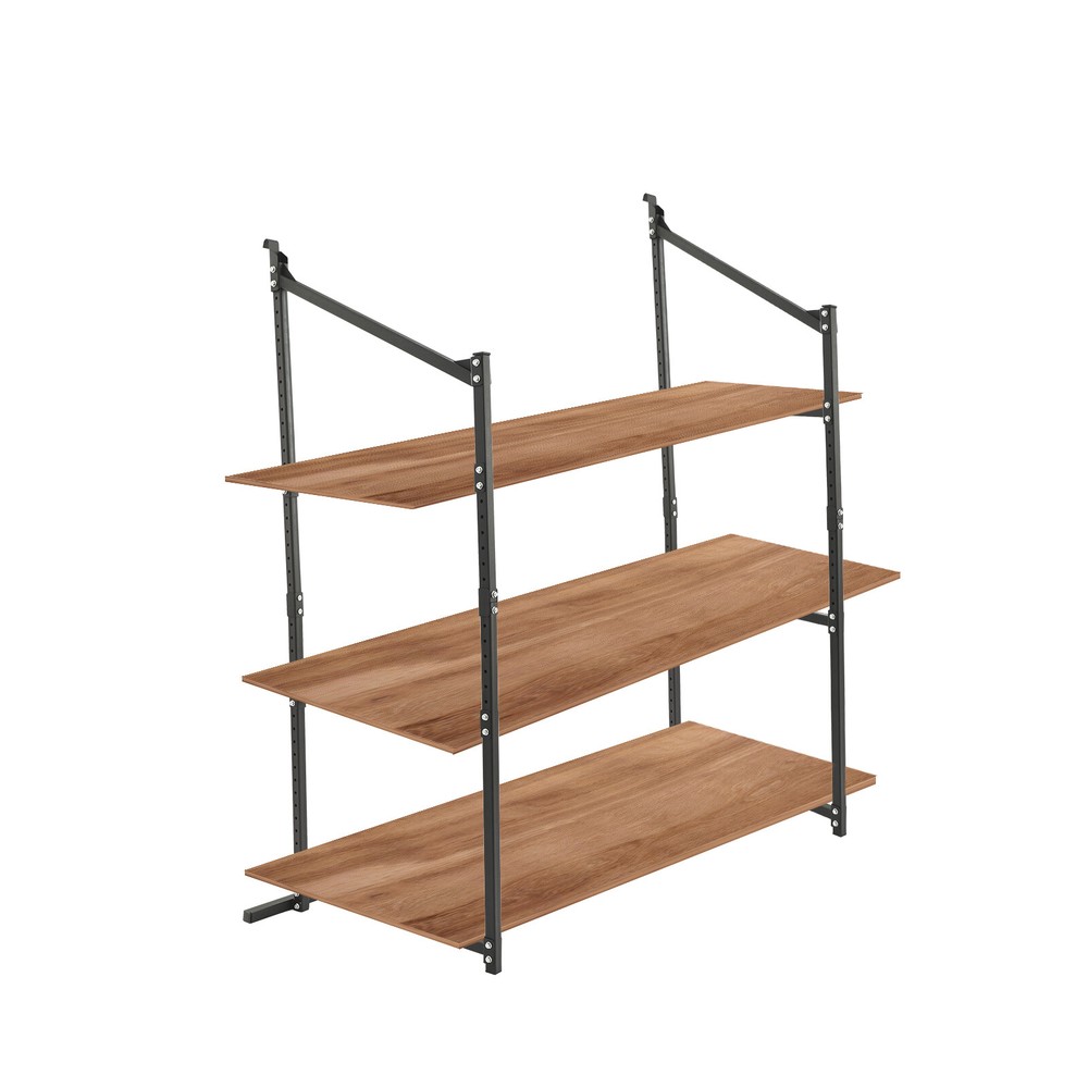 2 Pack Container Shelving Bracket Set, 3-Tier Cargo Storage Shelf Brackets