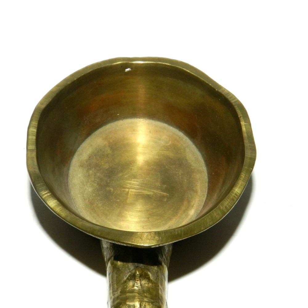 Vintage Chinese Silk Iron Solid Brass Enamel Handle Ashtray Vintage