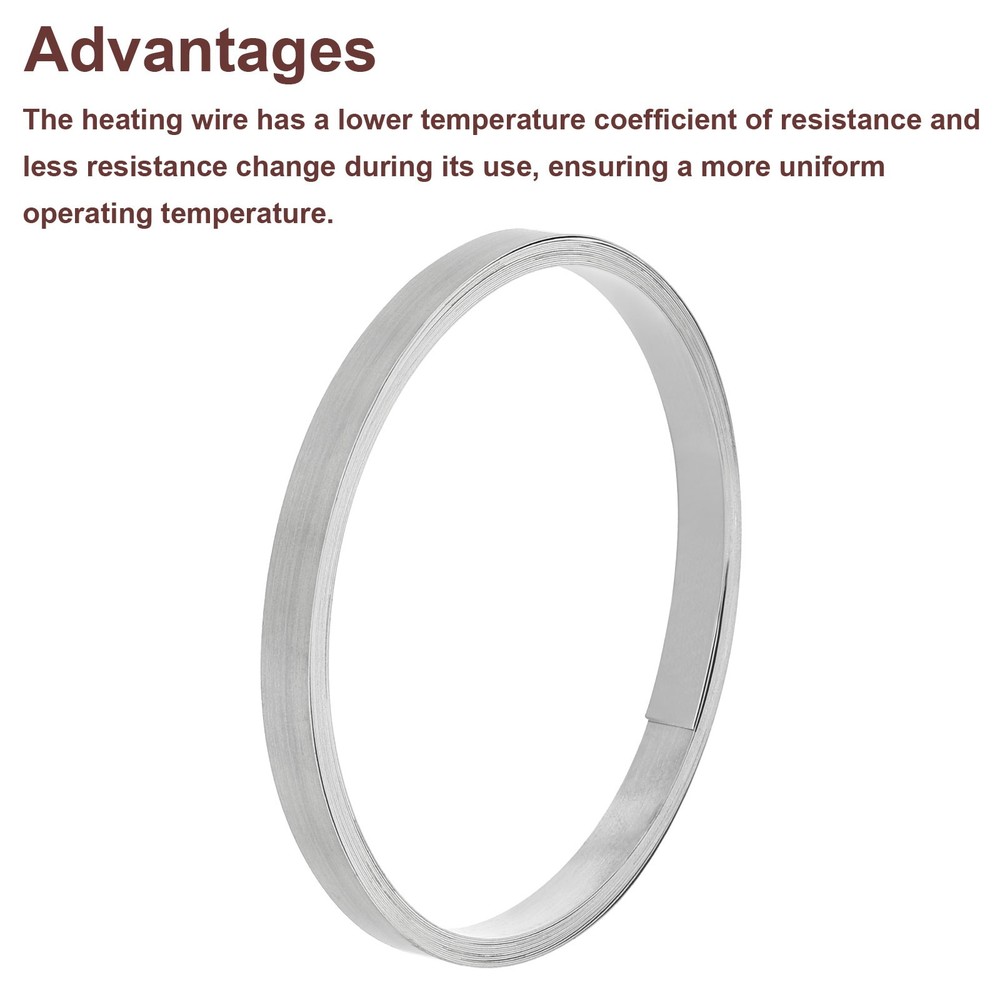 1 x Flat Heater Wire 16.4 Ft Length 10mm Width 0.3mm Thick for Heating Elements