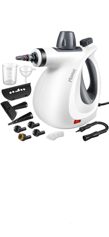 Phueut Pressurized Handheld Multi Purpose Surface Natural Steam Cleaner White