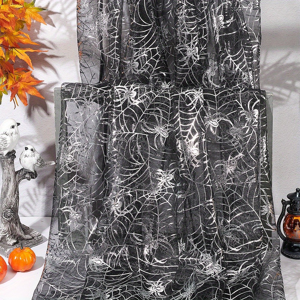 2.19yards/2m Spider Pattern Polyester Fabric for Garment Accessories Black