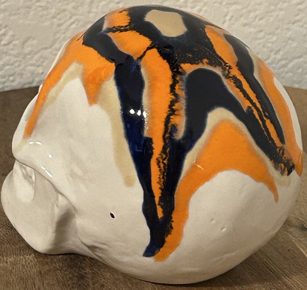 Drip Glazed Ceramic Skull (5.5” x 4.5” x 3.5”) 8 oz #8