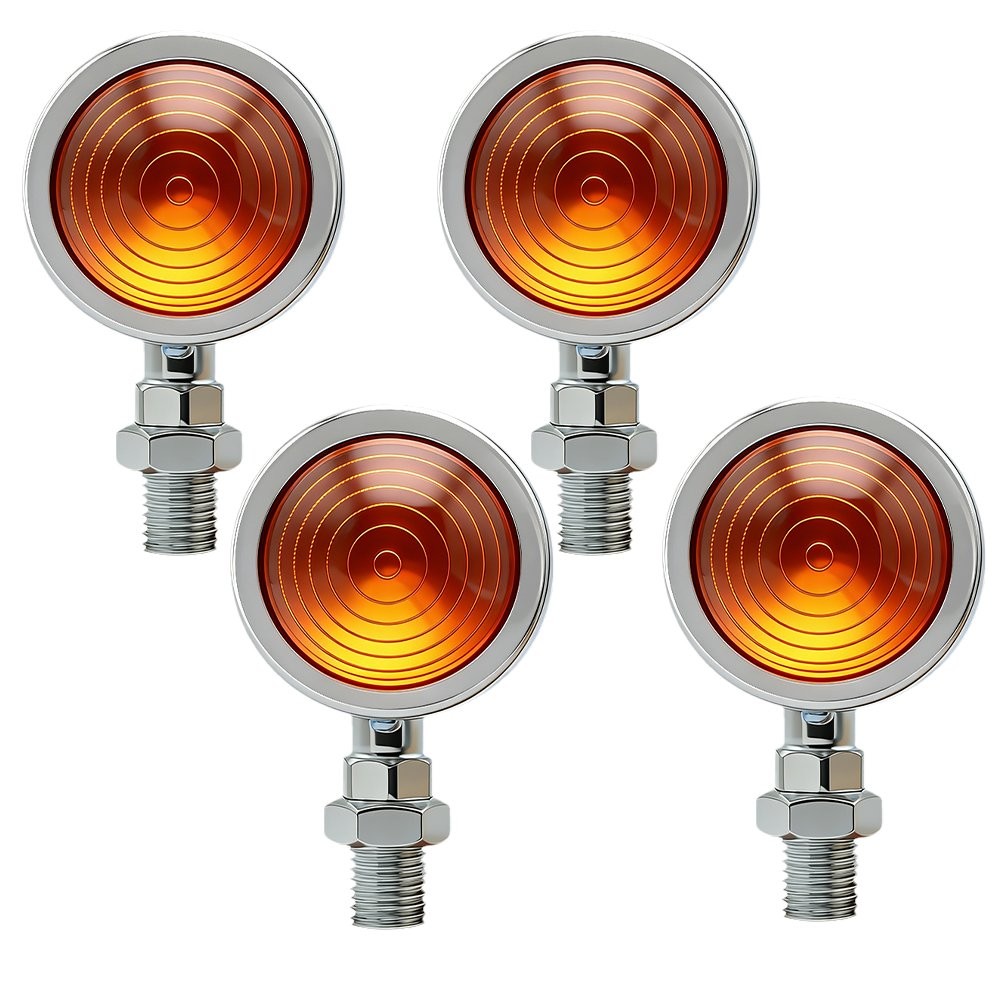 4X Motorcycle Turn Signals Blinker Light Indicator Amber Front Rear Universal