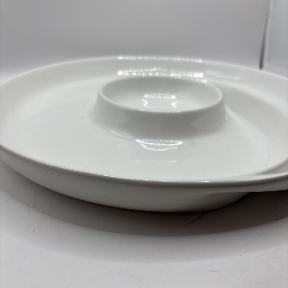 White Swirl Patern Appetizer Platter 12"