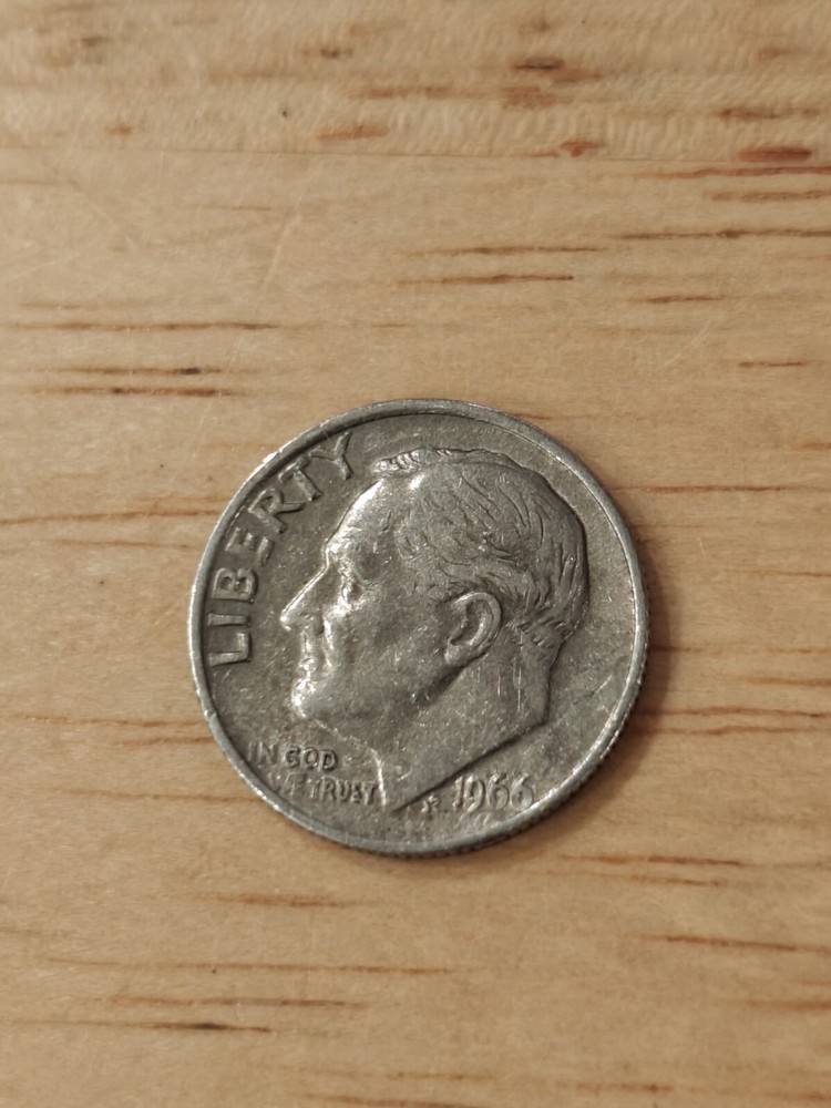 1966 Roosevelt Dime • No Mint Mark. Error On WE