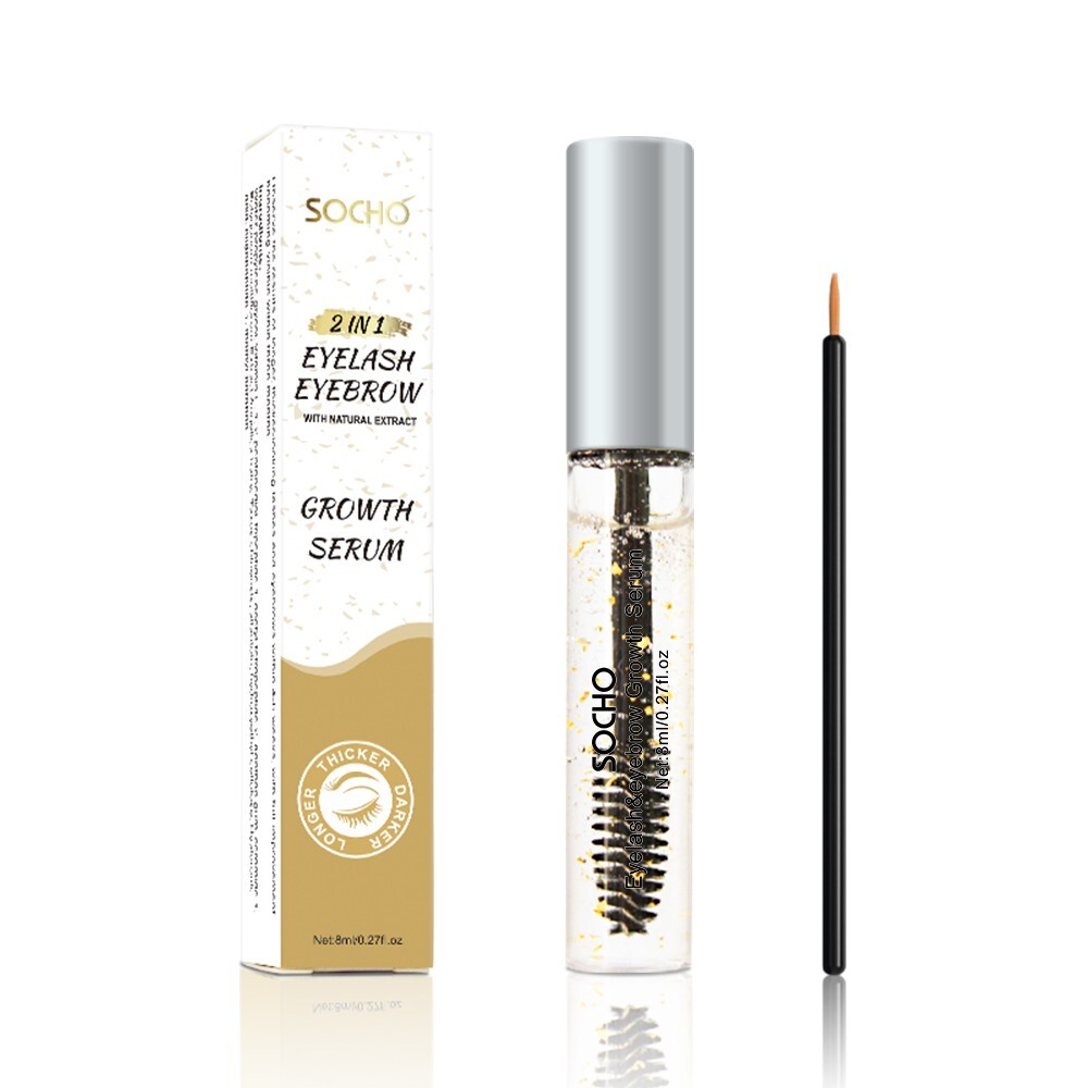 SOCHO 8ml Eyelash and Eyebrow Growth Serum – No More False Lashes Needed