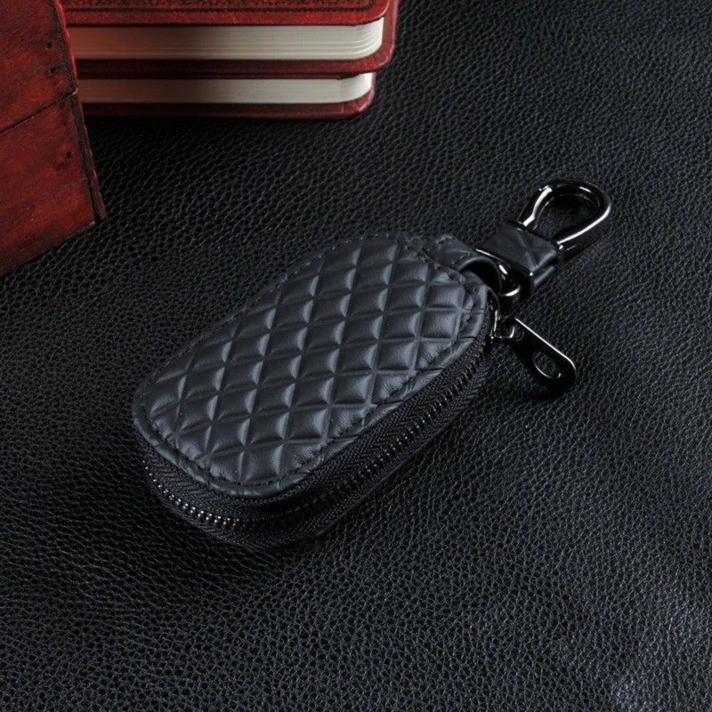 Leather Key Holder Minimalist Keychain Case Wallet Key Storage Functional Pouch