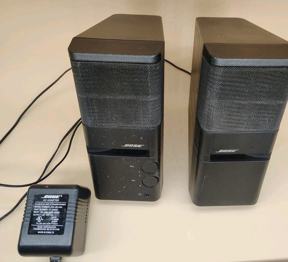 Bose MediaMate Computer Speaker Pair w AC Adapter ~ Media Mate