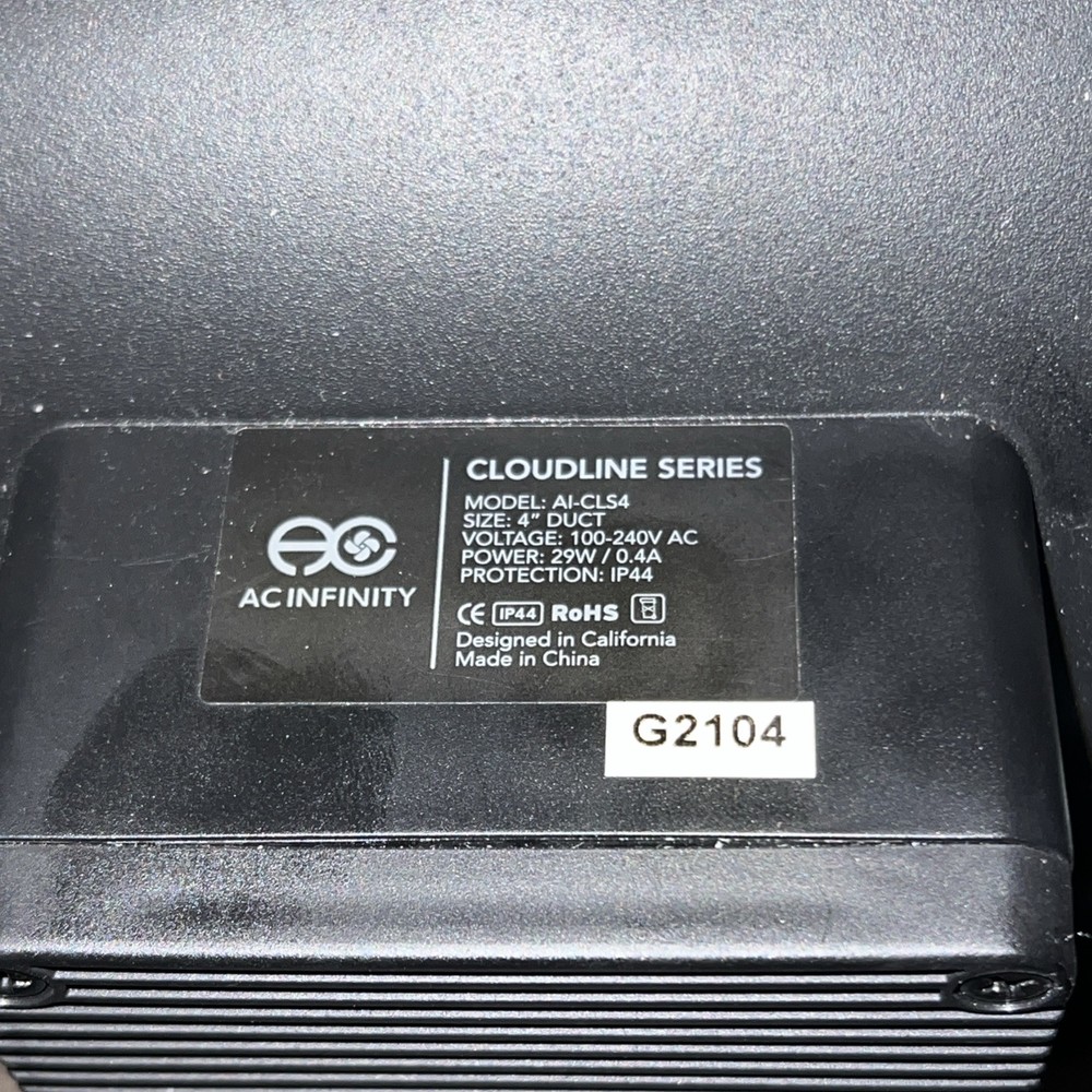 AC Infinity Cloudline Al-ClS4 Comes With Remote + 10 Ft Wire. -Please read Info-