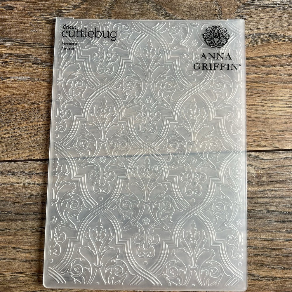 Anna Griffin Cuttlebug Cricut Embossing Folder 5"x7" Pirouette Pattern