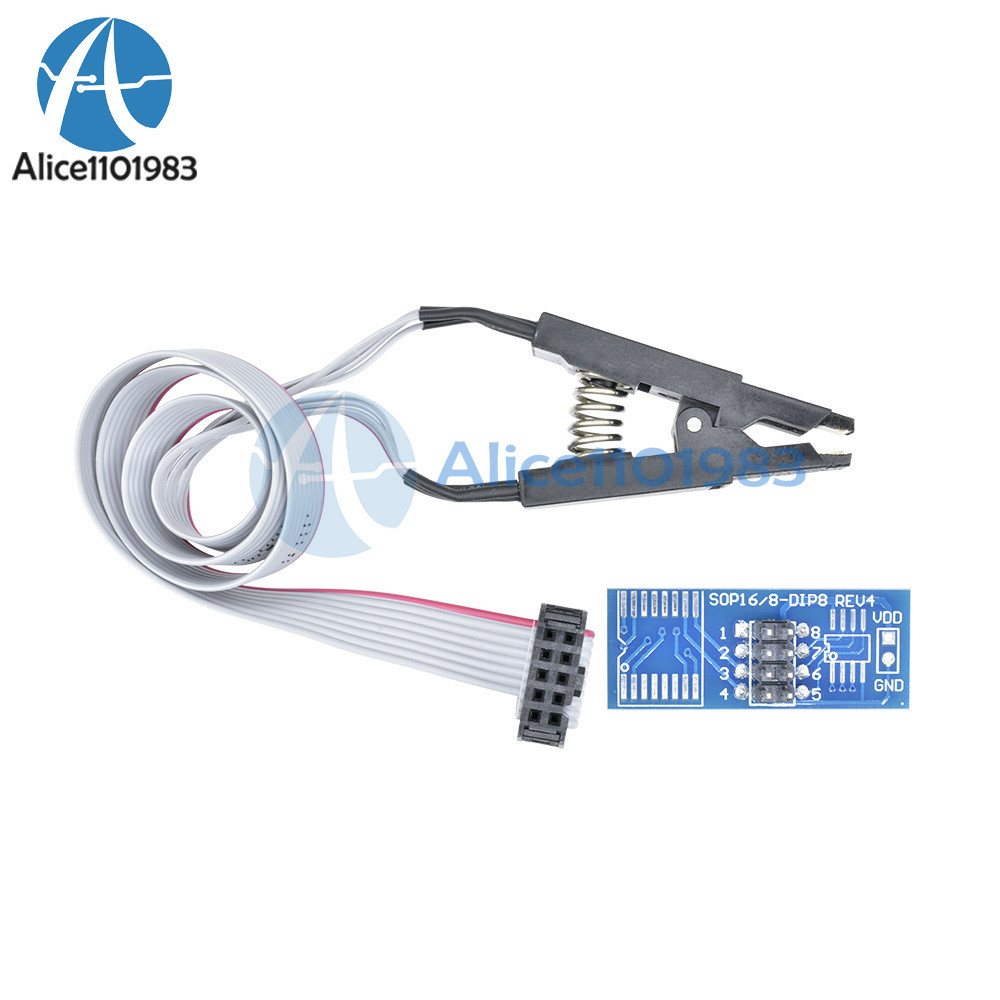SOIC8 SOP8 Flash Chip IC Test Clips Socket Adpter BIOS/24/25/93 Programmer