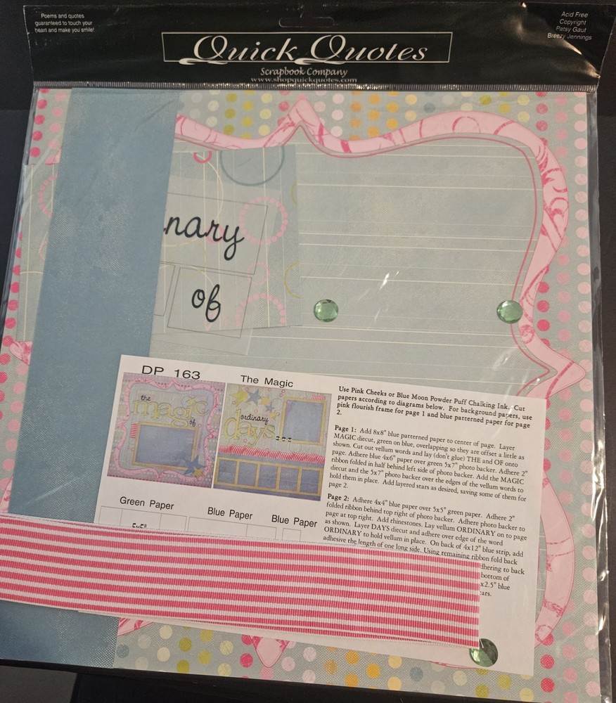 Quick Quotes Scrapbook kit  The Magic