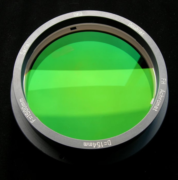154mm refracting telescope objective lens with precision objective holder