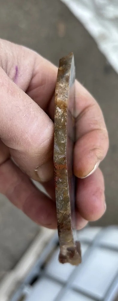 Pigeon blood agate slab