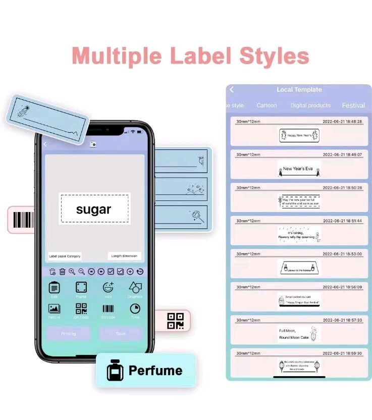 Label Maker Machine with Tape, Bluetooth Label Printer,Mini Label Makers