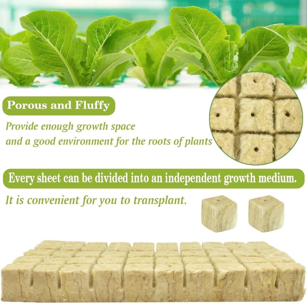 Effective Rockwool Cubes for Hydroponics - 100 Pieces for Optimal Growth