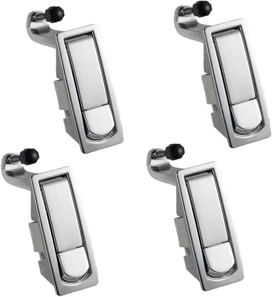 4 PCS Compression Latch Lock Non-Locking Zinc Alloy Flush Lever Silver