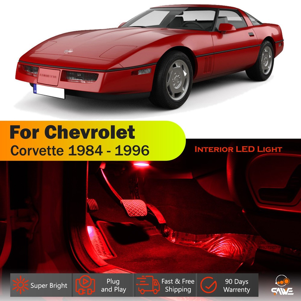 15x For 1984 - 1996 Chevy Corvette C4 Interior LED Lights Bulb Package Kit - Red