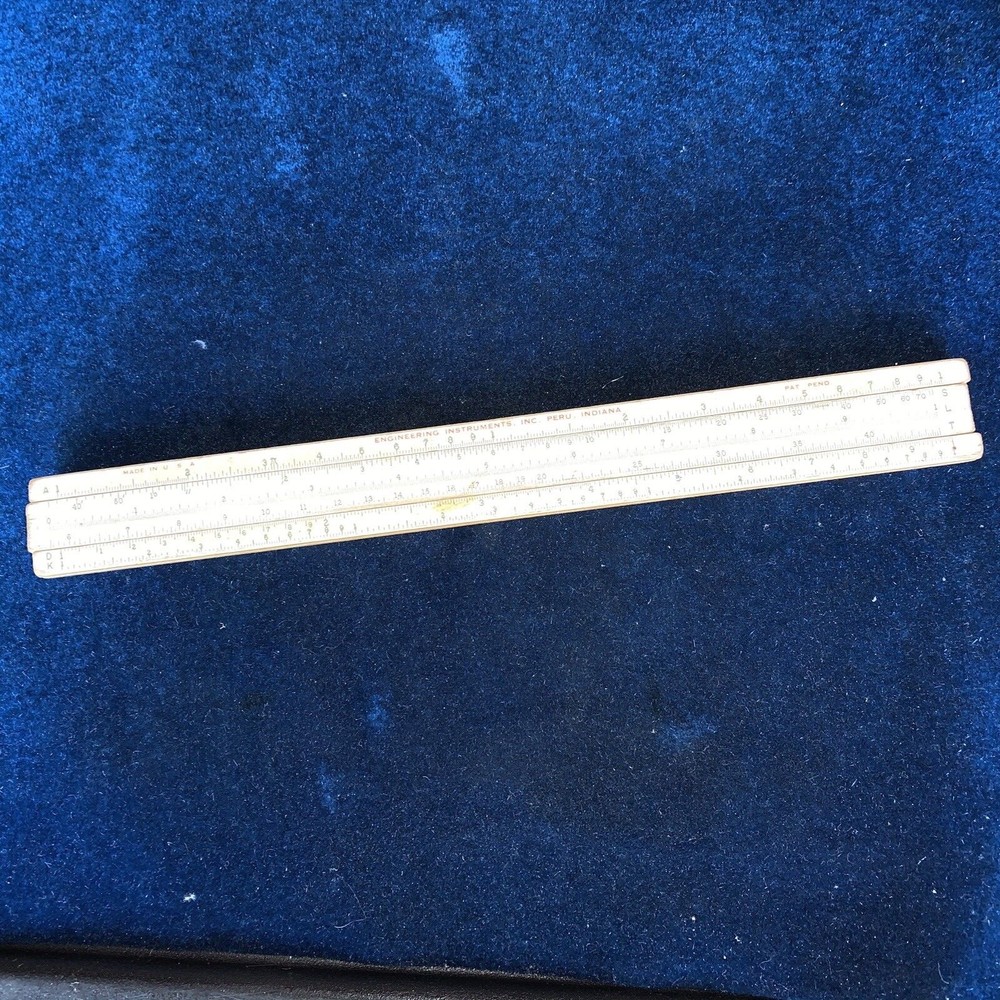 Vintage Wood Slide Rule Engineering Instruments Peru Indiana, Multi-Function