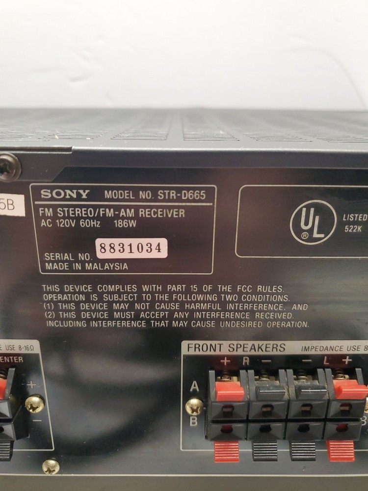 Sony STR-D665 Audio Video Control Center Receiver