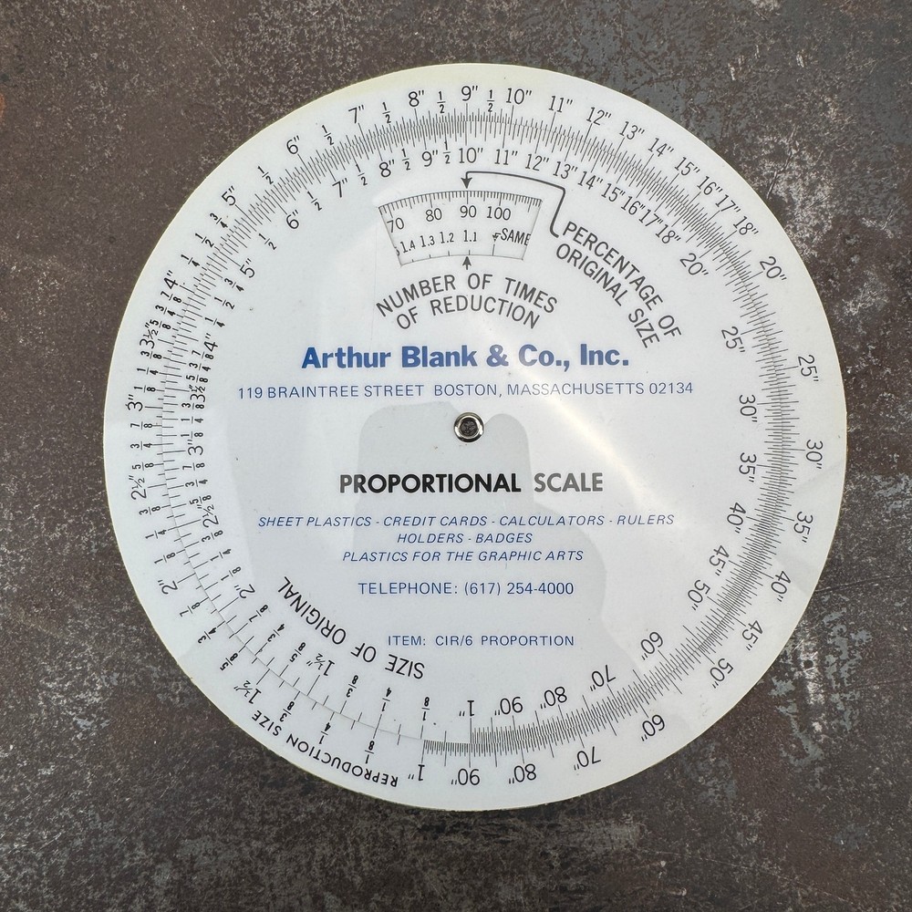 VTG Arthur Blank & Co. Advertising Proportional Scale / Circular Slide Rule