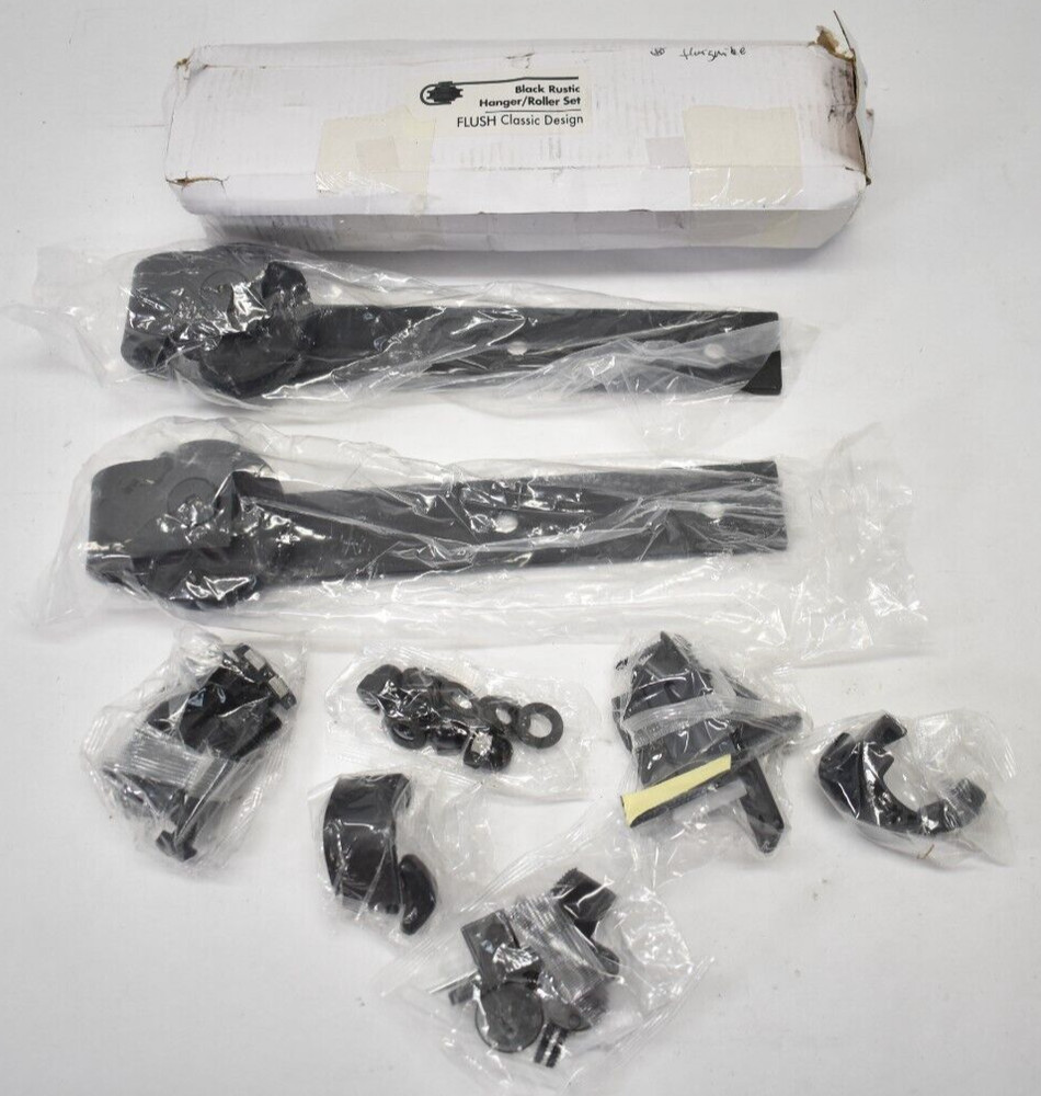 Black Rustic Extra Roller Set 2 Rollers w Hardware Classic Design Guide Kit