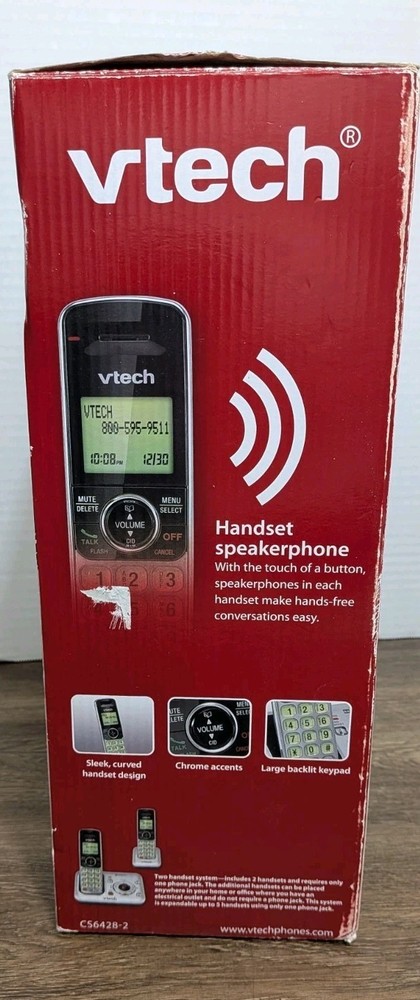 Vtech (CS6428-2) Cordless Phone Digital Answering System & Two Handset - NEW
