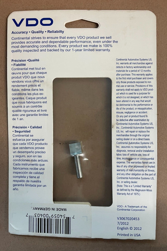 VDO Adapter Key - 203, Part # 340-062