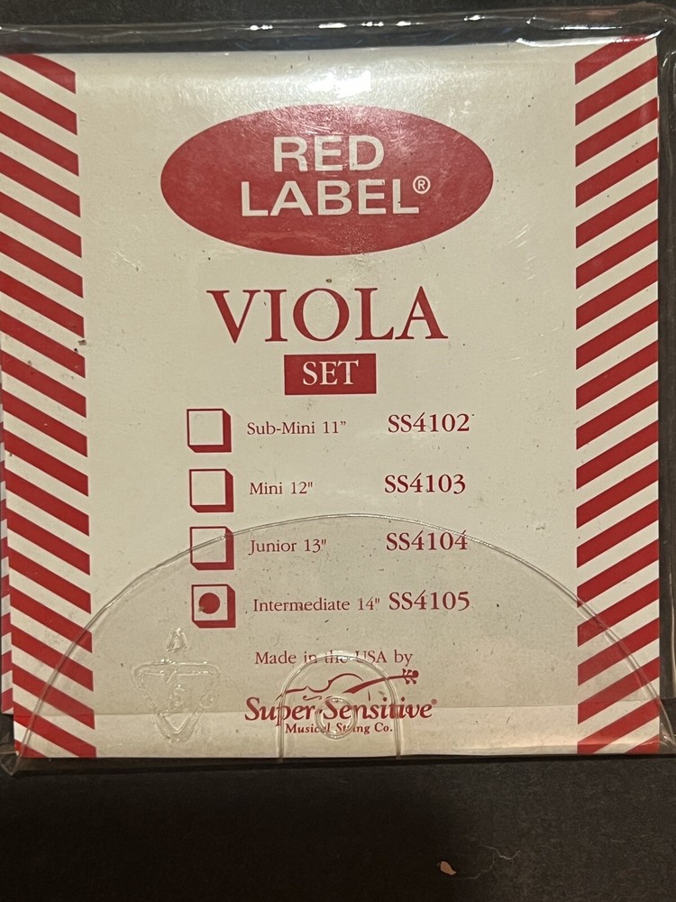 Red Label SS4105 3/4 Viola String Set NOS '