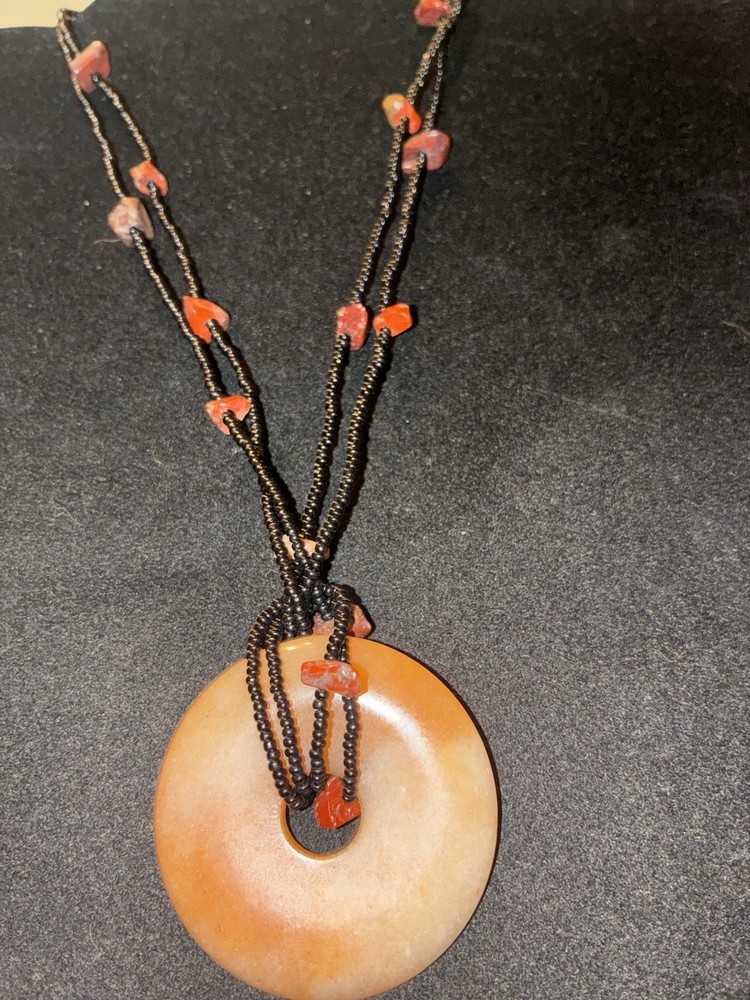 2 Artisan Stone And Bone Beaded Necklaces