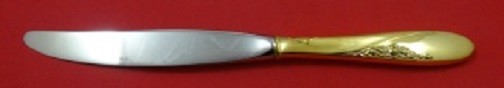 Rose Spray Vermeil By Easterling Sterling Silver Regular Knife Modern 8 7/8"
