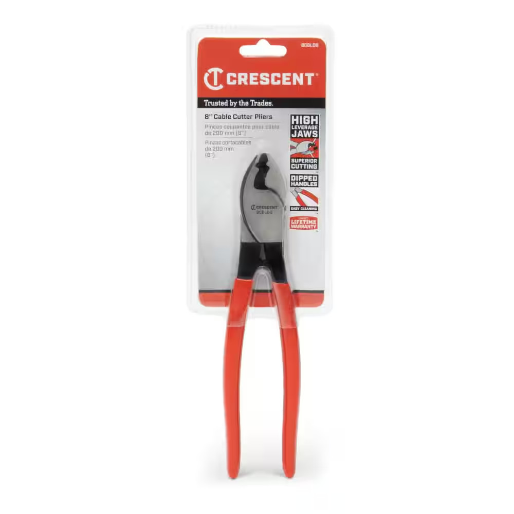 8 In. Cable Cutting Pliers with Dipped Handle