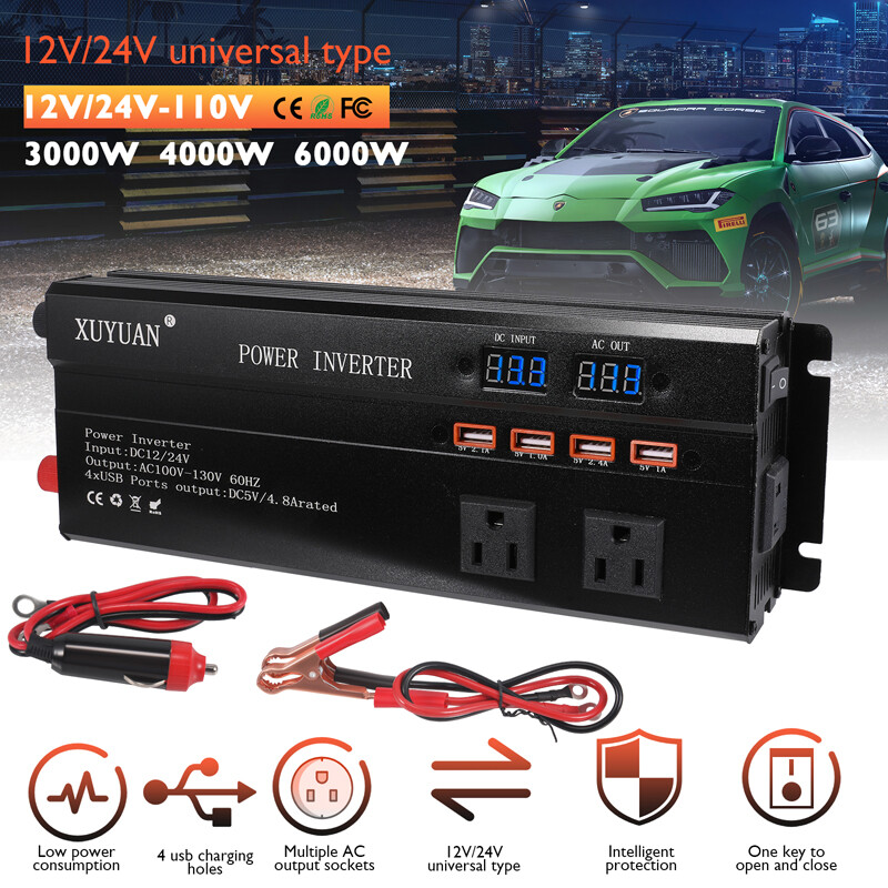 6000W Complete Solar Panel Kit Power Inverter Generator 100A 110V RV Grid System