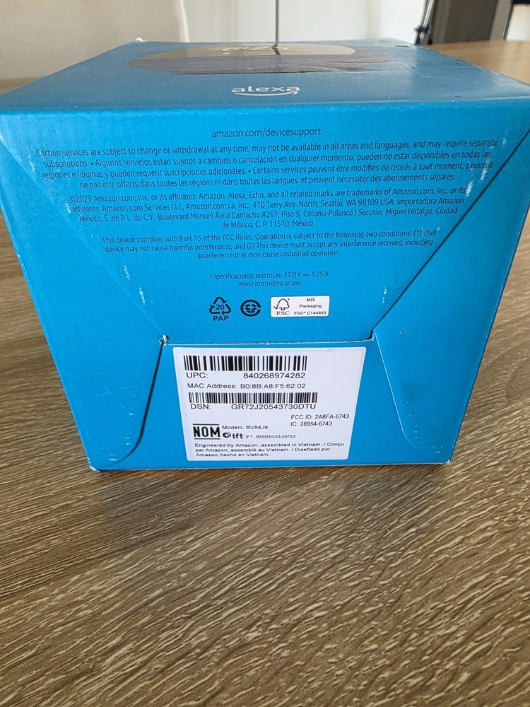 Amazon Echo Spot Smart Alarm Clock - Ocean Blue