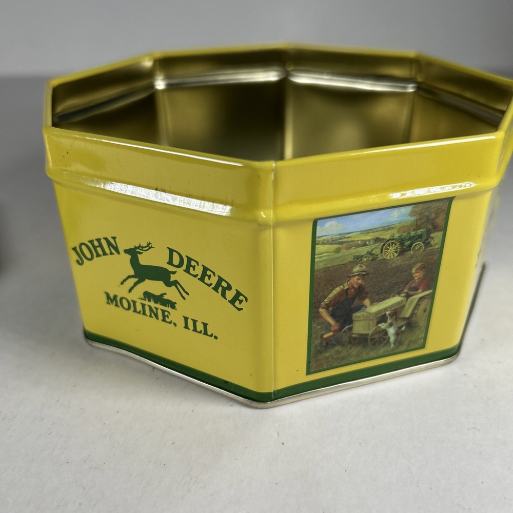 John Deere Collectible Octagonal Tin Storage Box 5- 1/2"