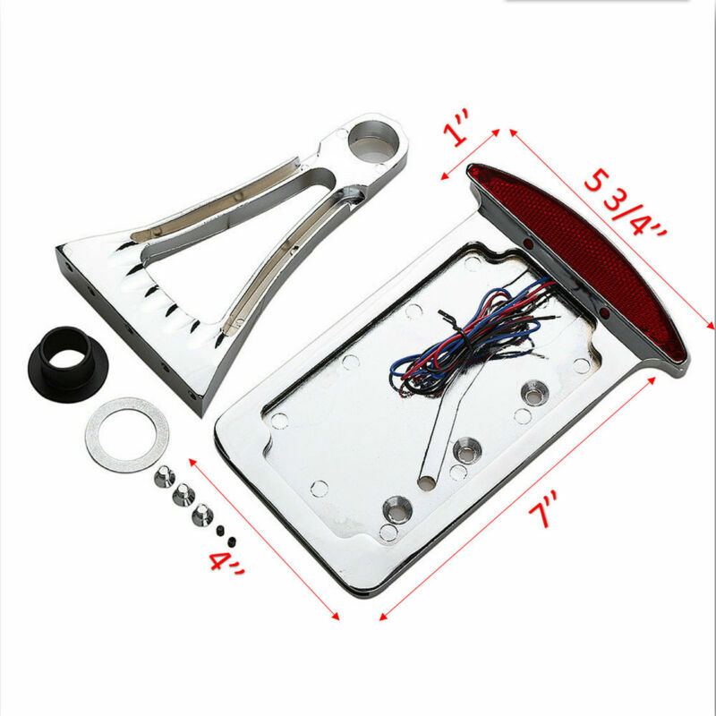 Vertical Side Mount License Plate Holder Bracket Tail Light for Harley Custom US