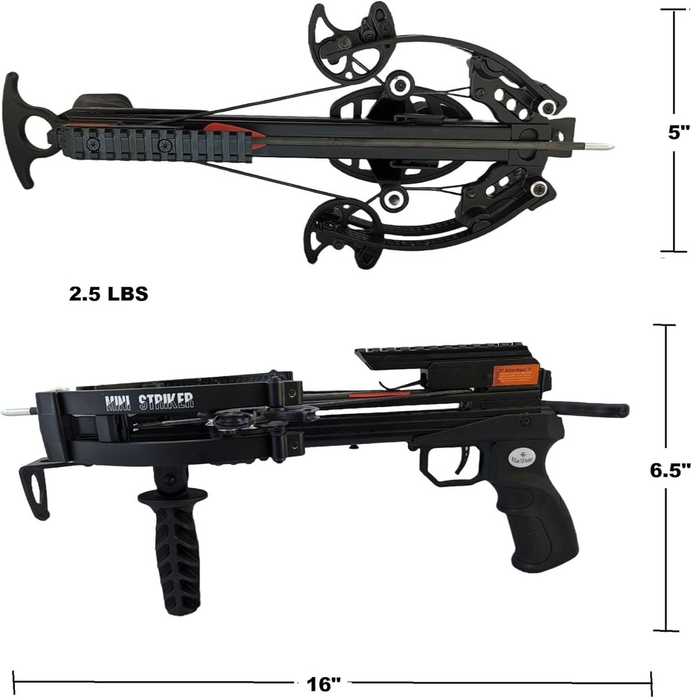 125lbs MINI STRIKER PISTOL CROSSBOW WITH 5 RED DOT SIGHT