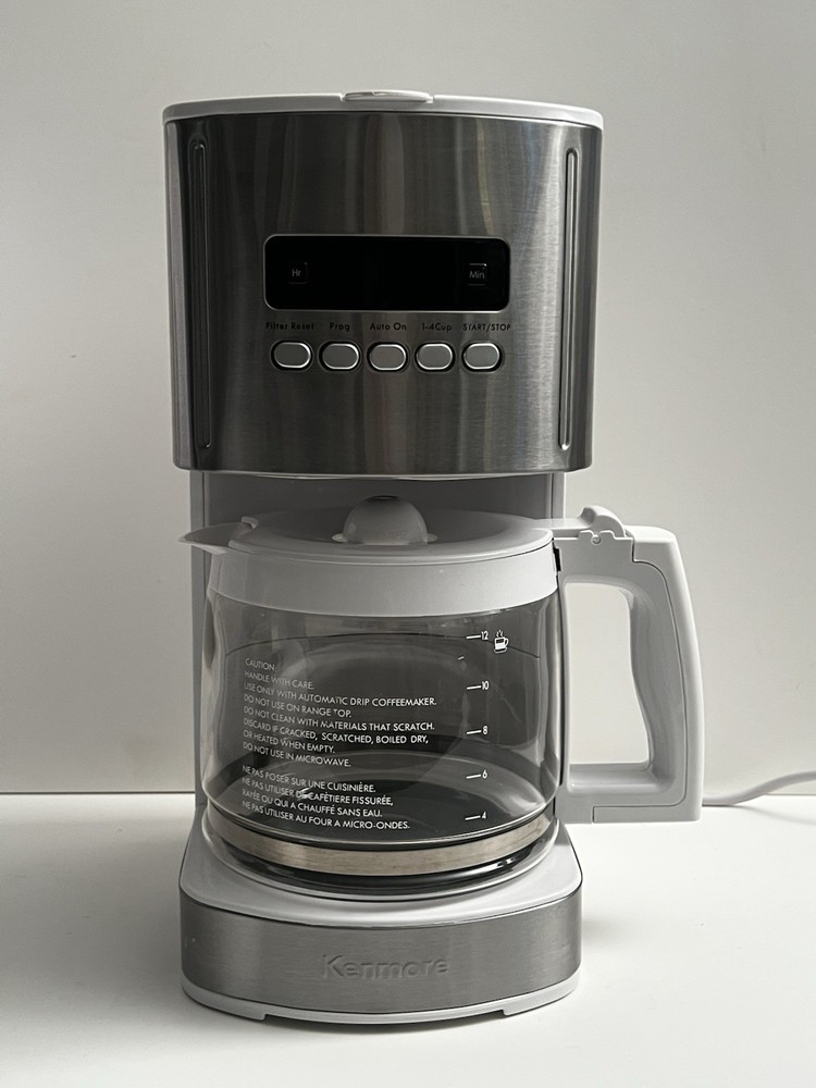 Kenmore 12 Cup White/Stainless Aroma Control Programmable Coffee Maker EUC