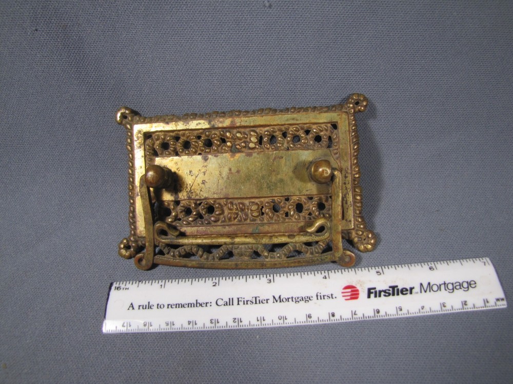 One (1) Solid Brass ANTIQUE Drawer Pull furniture Hardware