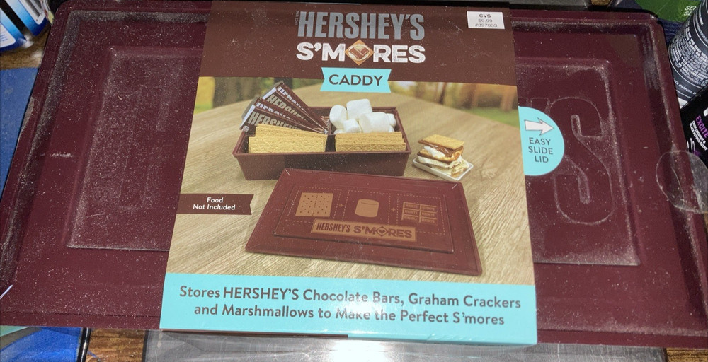Hershey's S'mores Caddy Chocolate Graham Cracker Marshmallow Storage Box Camp