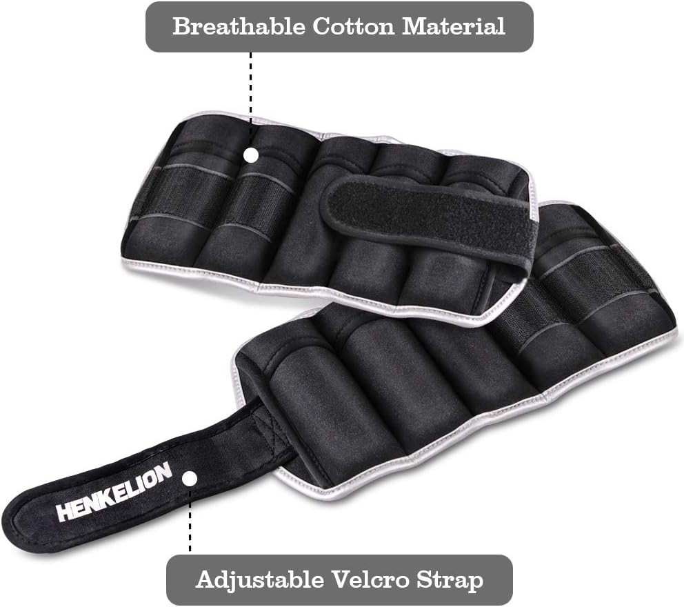 Versatile 2-10 lbs Adjustable Ankle Weights for Enhanced Workouts - 5 lbs Black