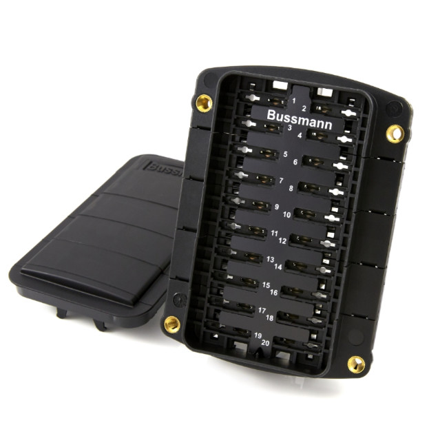 EATON BUSSMANN 15711-20-21A REAR TERMINAL ATC FUSE BLOCK W/ FUSE COVER *S68