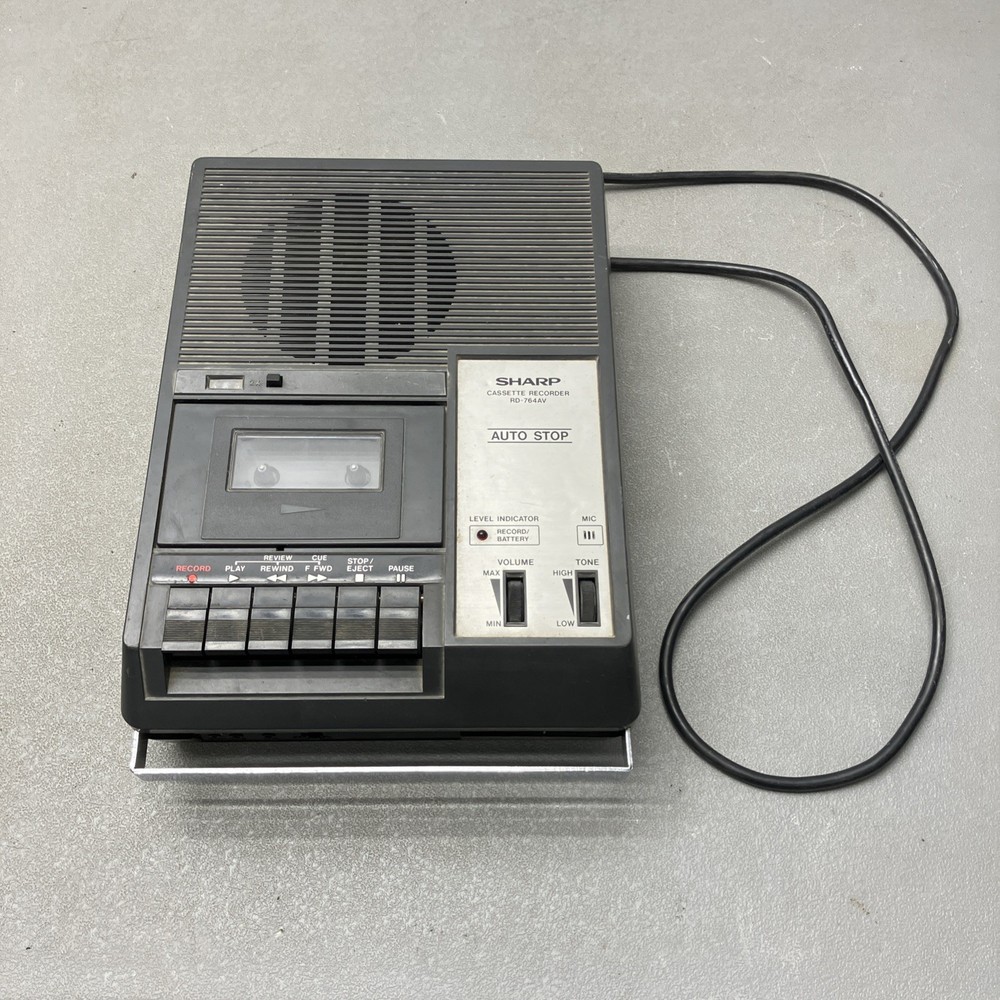 Vintage Sharp RD-764AV Cassette Tape Player Recorder 6 HP Jacks