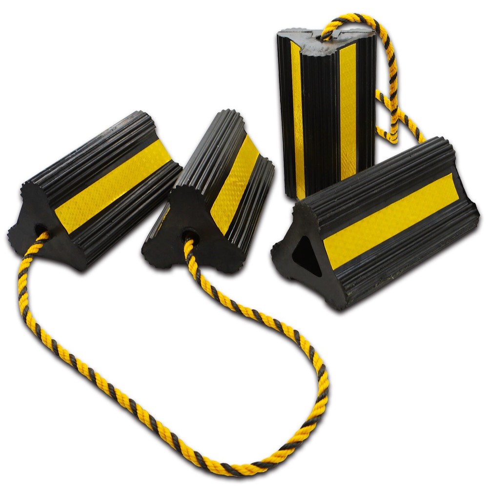 4 Pack 2 Pair Wheel Chocks，Solid Rubber Wheel Chock，For Travel Trailers Camper