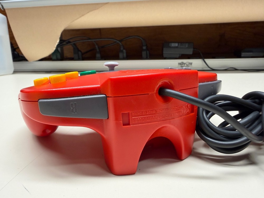 AUTHENTIC NINTENDO N64 WIRED CONTROLLER RED WORKING NICE GOOD STICK
