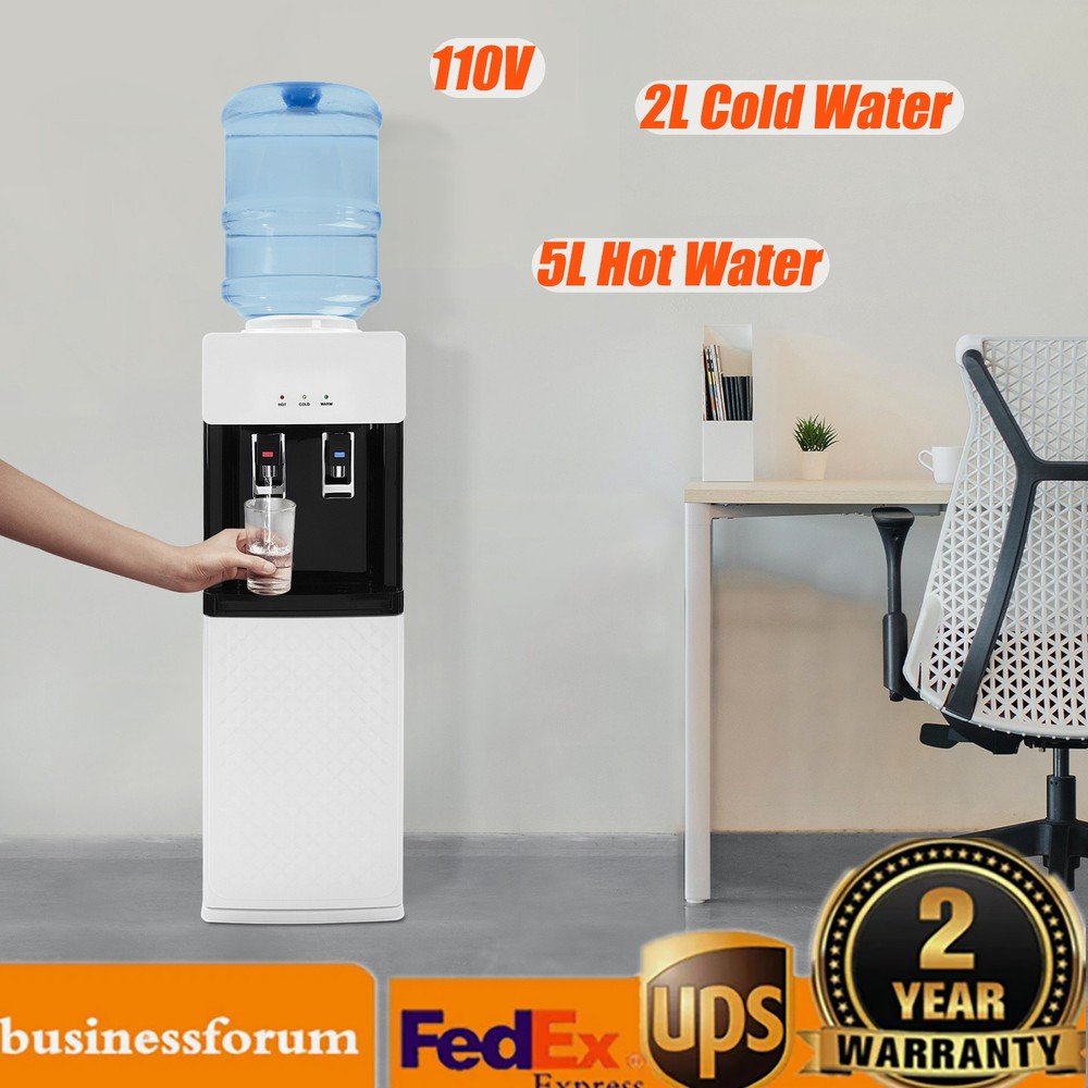 Hot and Cold Water Dispenser Standing 53.6℉ & 185-203℉ Top Loading Heater Cooler